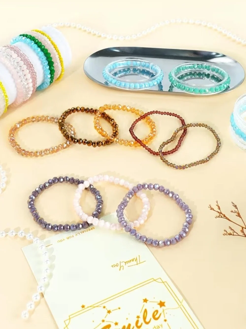 Multi-Color Beaded Stretch Bracelet - Choice Of - Picture 2 of 3